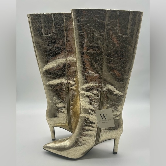 Worthington Gold Metallic Knee High Boots | Size 9.5M | Vegan | New With Box - Picture 10 of 16